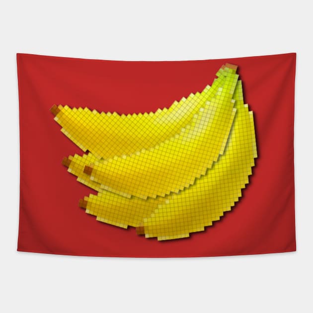 8-bit Bananas Tapestry by Kevinokev