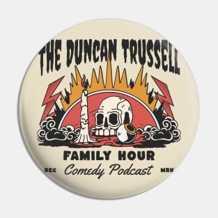 Occult-Style Duncan Trussell Podcast Skull and Candle Pin