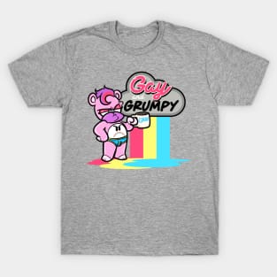 Grumpy Bear Shirt for Men Fathers Day Funny Grandpa Bear with One Cubs Cute  Vintage T-Shirt 