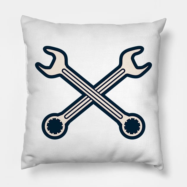 Wrench Cross Pillow by ShirtyLife