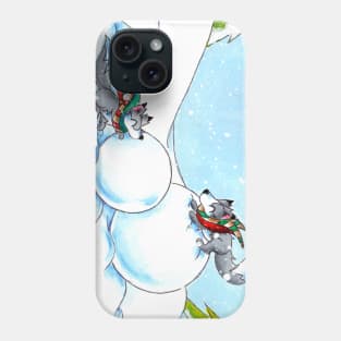 Snowman Building Phone Case