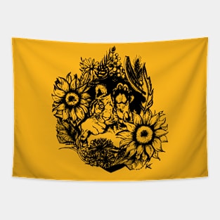 Sunflower Tiger Tapestry