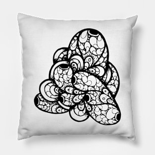 Abstract Shape With Flower Petals Doodle Art Pillow