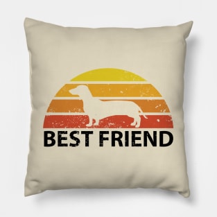 Dachshund Vintage Retro Distressed Dog Lover Gift Pillow