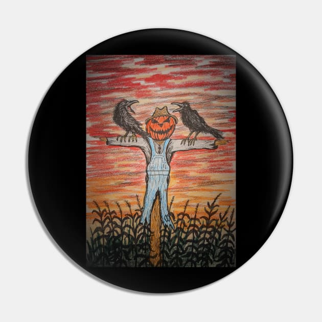 Scarecrow vs the Crows Pin by Matt Starr Fine Art