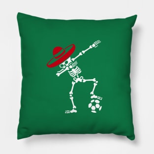 Mexico dab dabbing skeleton soccer football Pillow