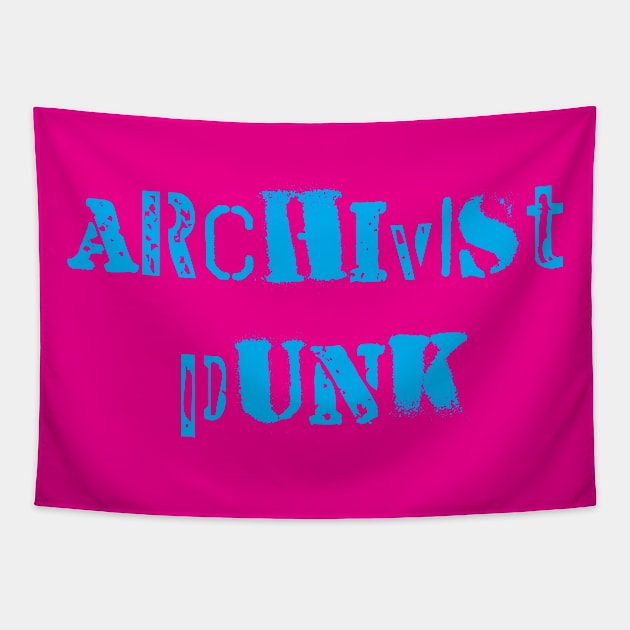 Archivist Punk Cyan Tapestry by wbhb