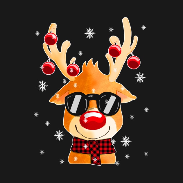 Funny reindeer Rudolf for a Christmas lover by Shirtglueck