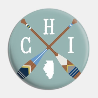 Paddle CHI, Chicago Lake Life Painted Oars Pin