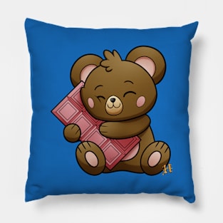 sweet strawberry chocolate teddy Pillow