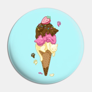 Triple Scoop Kitty Cone Pin