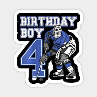 Kids 4 Year Old Ice Hockey Themed Birthday Party 4Th Boy Magnet