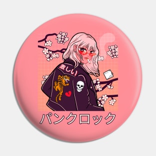 Punk Rocker Anime Pop Art Pin