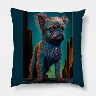 Brussels Griffon in the Big Apple 3 Pillow