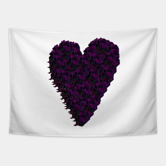 Purple Rose Heart Tapestry by Not Meow Designs 