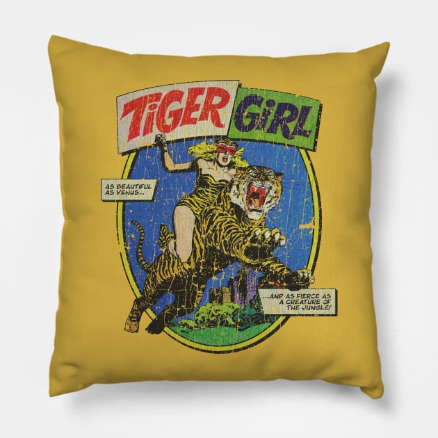 Tiger Girl 1968 Pillow by JCD666