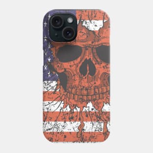 American Flag Skull Patriotic Graphic Phone Case