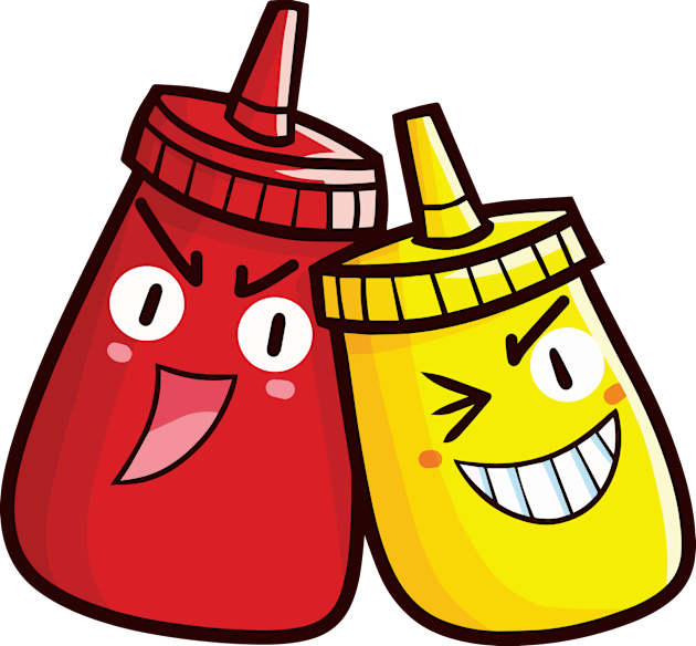 Duo Ketchup Kids T-Shirt by Jocularity Art