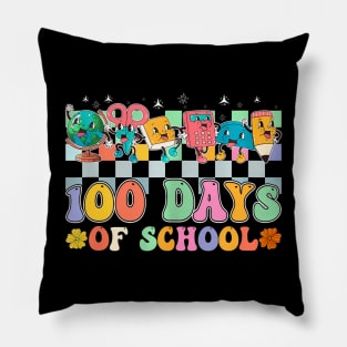 Groovy Happy 100 Days Of School 100 Days Smarter Kids Pillow