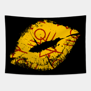 Symbol on Lips X - Yellowjackets Tapestry