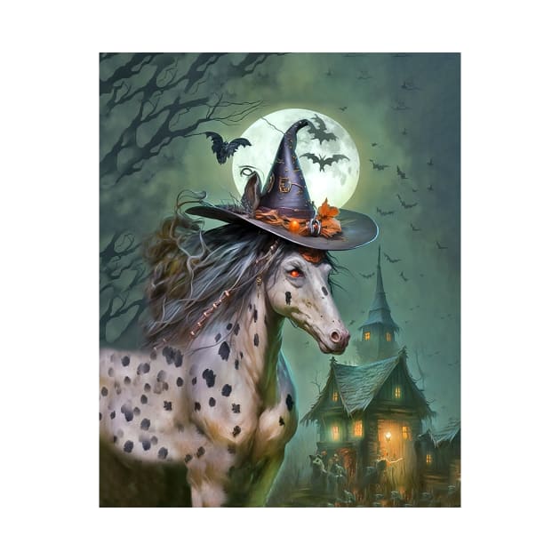 Appaloosa Spooky Halloween Witch Horse by candiscamera