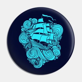 Swirling Seas & Ship Shape Pin