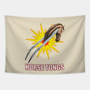 Horse Tongs (military grade, dark) Tapestry