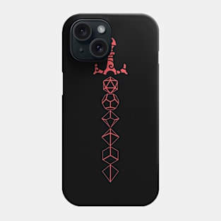 Red Minimalist Polyhedral Dice Set Sword Tabletop Roleplaying RPG Gaming Addict Phone Case