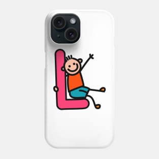 Letter L for Boys alphabet Kids Colorful Cartoon Character Phone Case