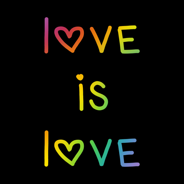 Love Is Love Rainbow Ombre with Hearts by KelseyLovelle