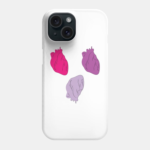 Pink and Purple Anatomical Heart Pattern Phone Case by emadamsinc