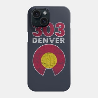 Retro 303 Denver Flag Map Colorado Home Phone Case