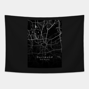 Dortmund Germany City Map dark Tapestry