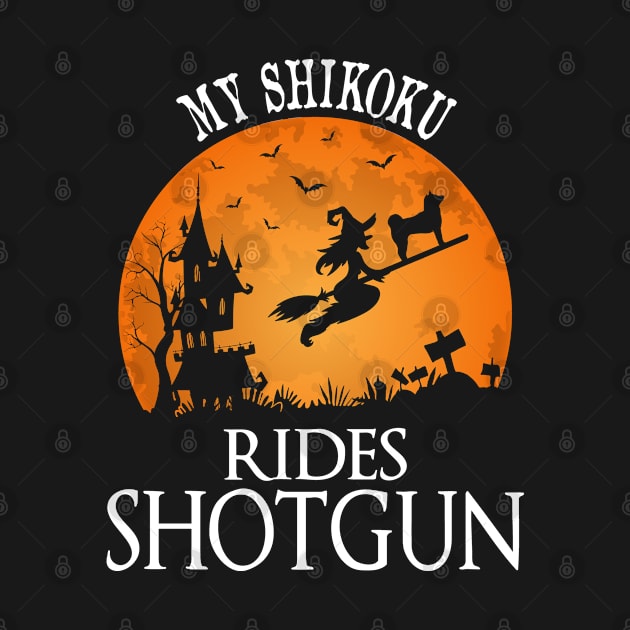 Shikoku Rides Shotgun Dog Lover Halloween Party Gift by DoFro