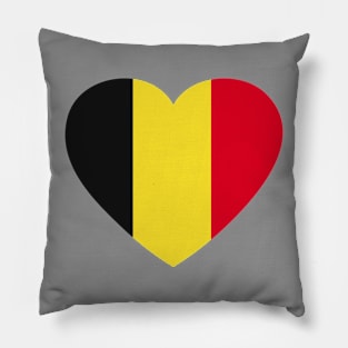 I Love Belgium // Heart-Shaped Belgian Flag Pillow