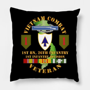 Vietnam Combat Infantry Veteran w 1st Bn 26th Inf 1st Inf Div SSI Pillow