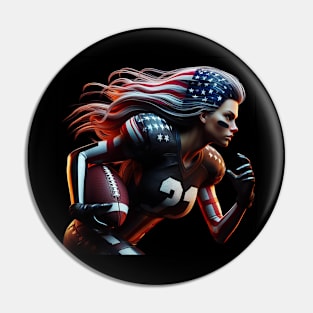 American Woman NFL Football Player #20 Pin