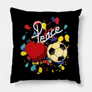 Peace Love Soccer Pillow