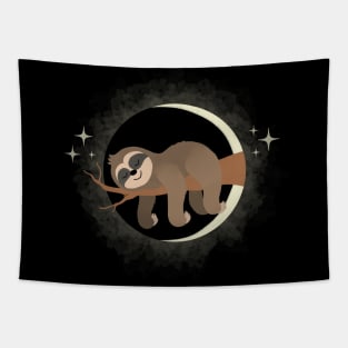 Lazy Sloth Solar Eclipse Tapestry