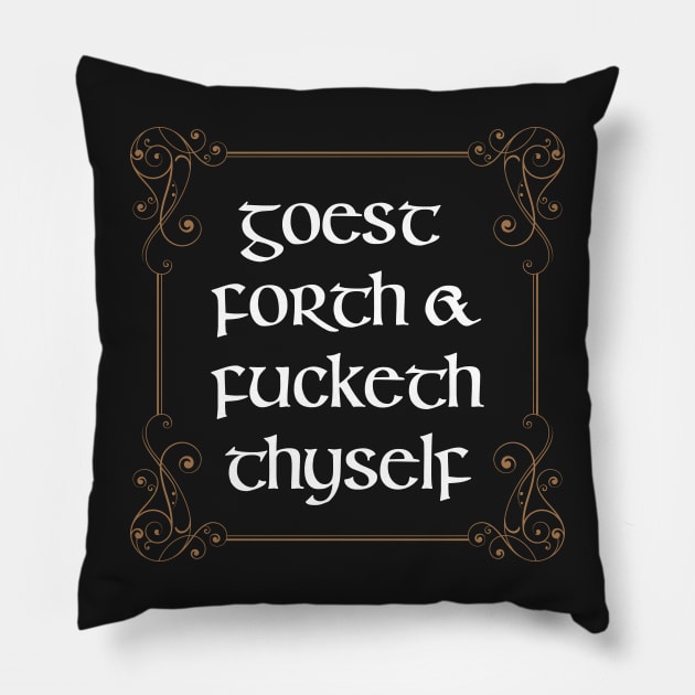 Swearing With Class - Classical Swearing Pillow by WIZECROW