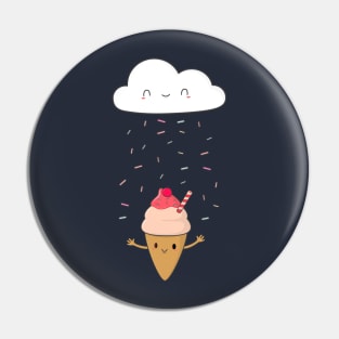 Ice Cream Candy Rain T-Shirt Pin