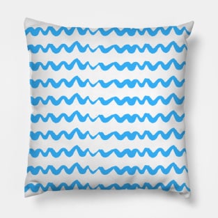 Waves blue abstract Pillow