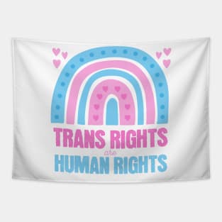 Trans Rights are Human Rights Trans Flag Rainbow Pink Tapestry