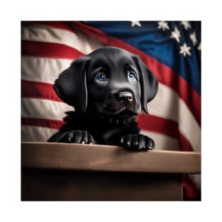 Patriotic Black Lab Puppy T-Shirt