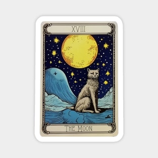 The Moon Tarot Card : Cat Edition Magnet