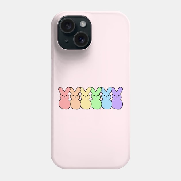 Pastel Rainbow Bunnies Phone Case by SillyStarlight