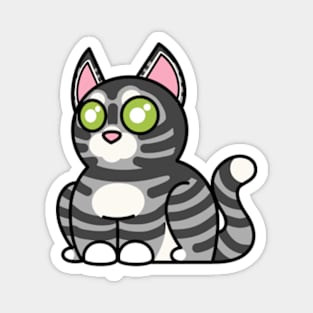 Plump Cat Grey Tabby Magnet