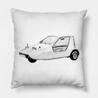 Classic Bond Bug car monochrome Pillow