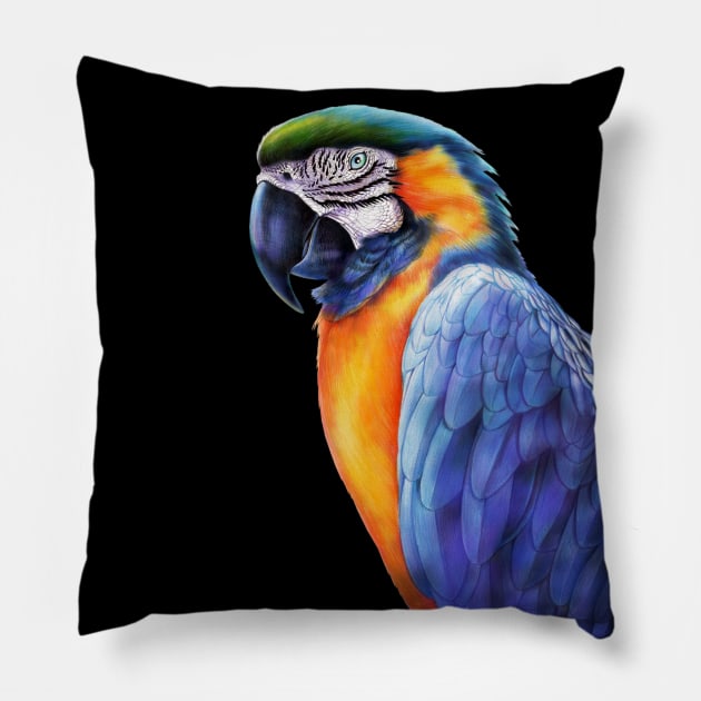 Macaw Pillow by Tim Jeffs Art