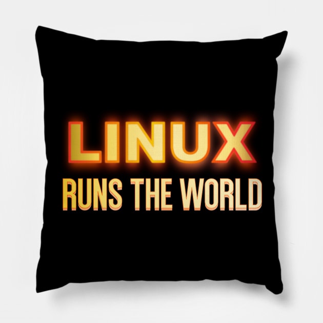 Linux Runs the World Pillow by geodesyn